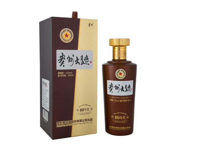 貴州茅台酒 500ml 53% vol 80年代記念品 53度500ml贵州大曲酒（80年代）贵州茅台酒股份有限公司出品